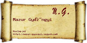 Mazur Gyöngyi névjegykártya